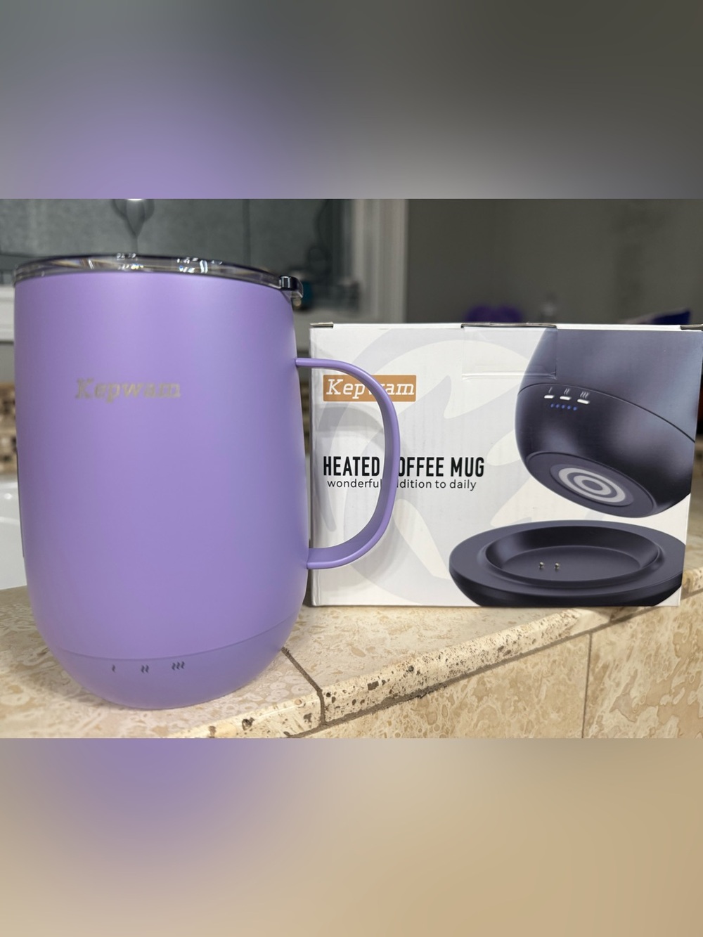Kepwam TCM2 Self Smart Heating Coffee Mug 16oz Lilac Violet